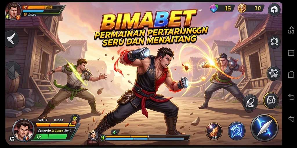 Tampilan gameplay seru dalam pertarungan BIMABET.