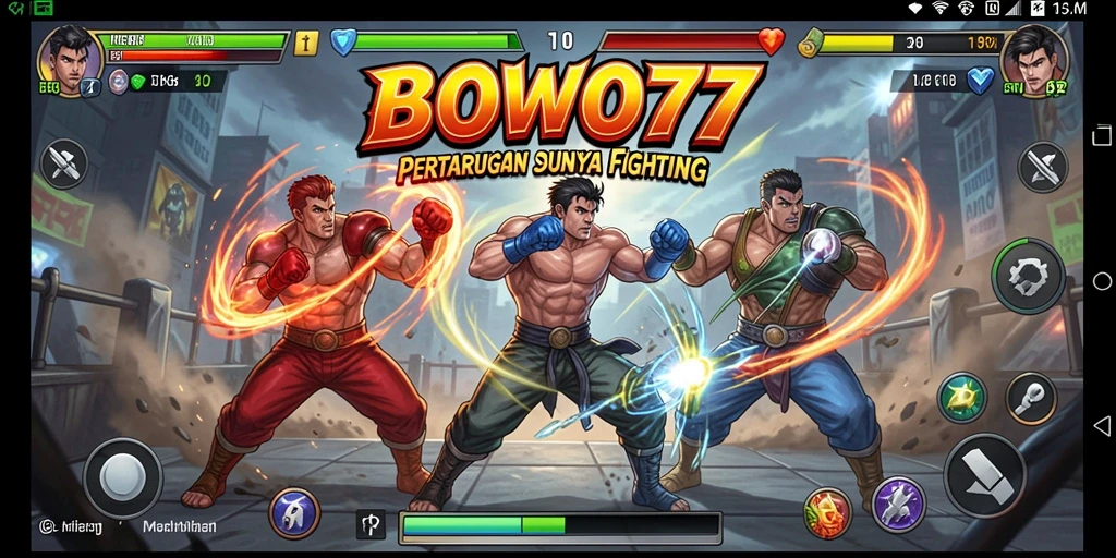 Tampilan gameplay BOWO77 yang penuh aksi dan pertarungan seru.