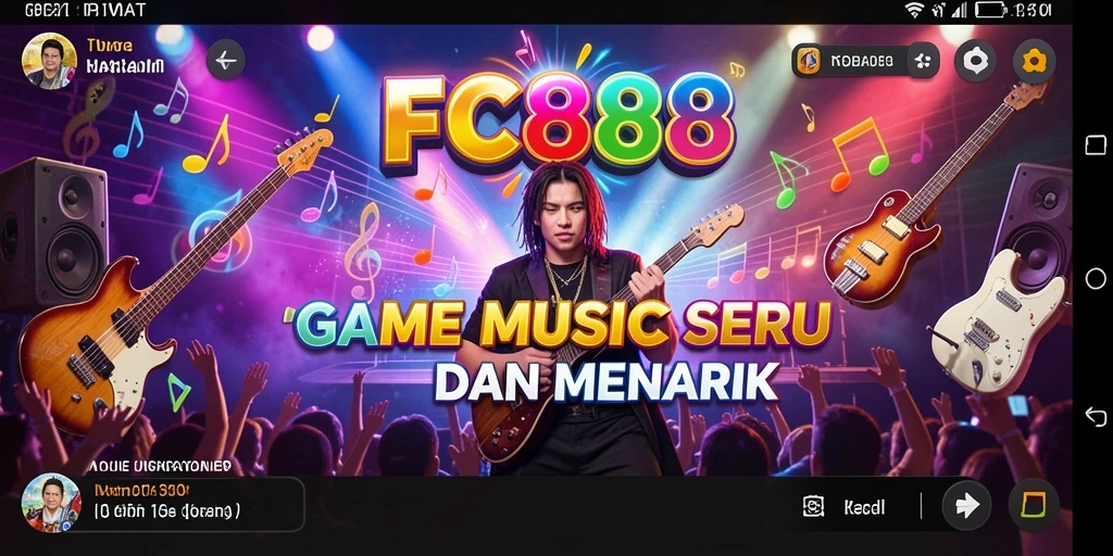Tampilan screenshot utama FC888 yang seru dengan gameplay musik.