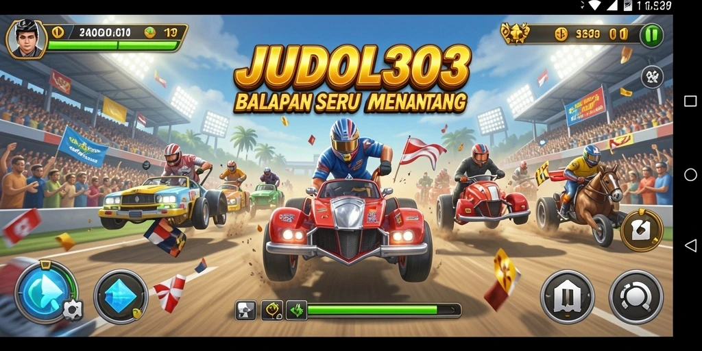 Gameplay balapan JUDOL303 yang mendebarkan dan penuh tantangan.