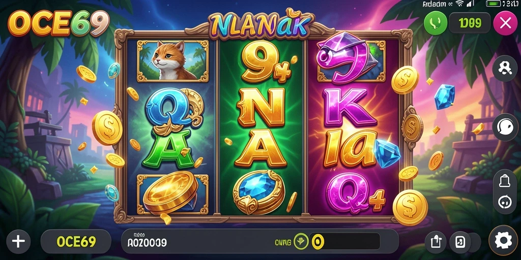 Tampilan menarik dari gameplay OCE69 yang penuh warna dan fitur Slot.