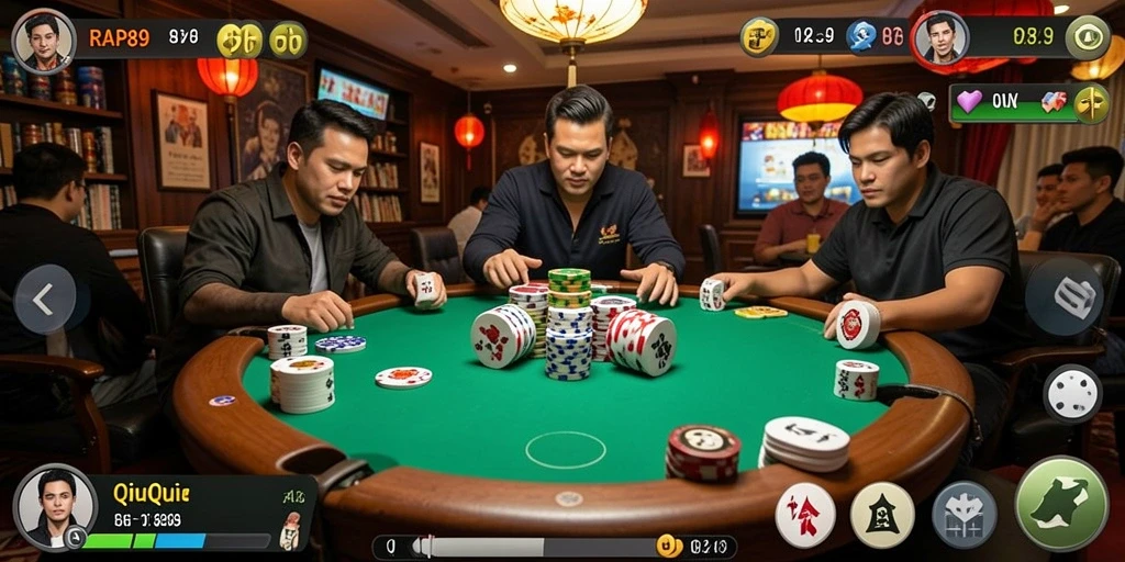 Tampilan gameplay seru dari RAP89 dengan suasana kompetitif QiuQiu.