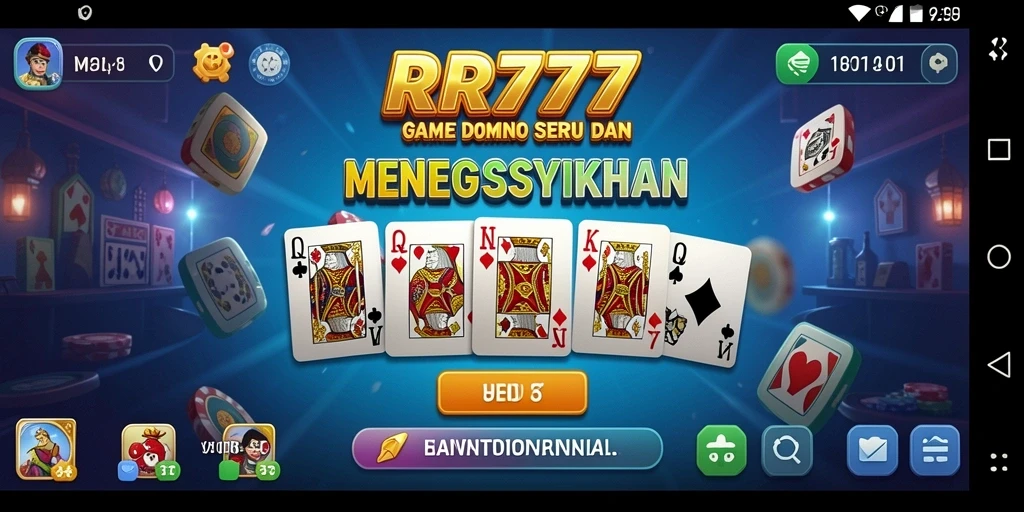 Screenshot RR777 menampilkan momen seru dalam permainan Domino.