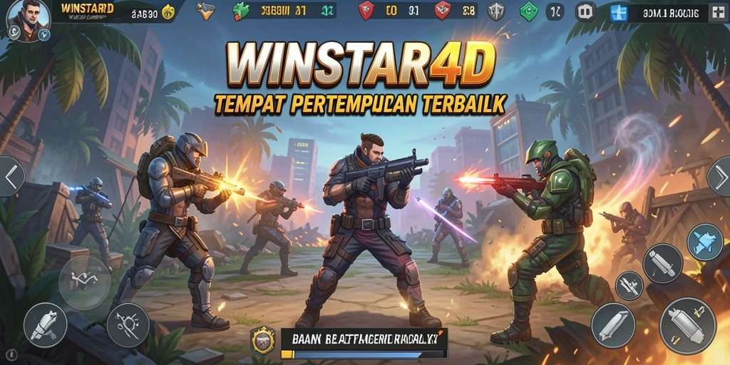 Tangkapan layar dari gameplay epik WINSTAR4D dalam pertempuran Battle Royale.