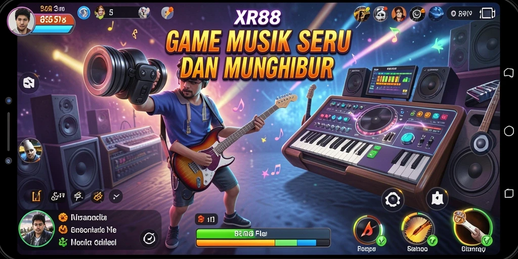 Screenshot gameplay XR88 menampilkan keseruan bermain musik.