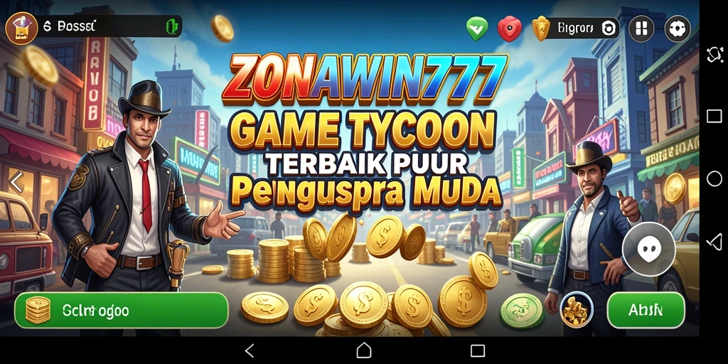 Screenshot gameplay ZONAWIN777 menampilkan aktivitas manajemen bisnis yang seru.